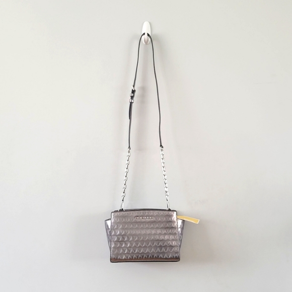 🆕️ NWT MK Leather Selma Gunmetal Messenger Bag - Picture 5 of 6